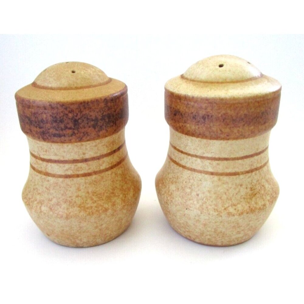 Vintage Treasure Craft Salt And Pepper Shakers -Clay Pottery/Ceramic Made In USA